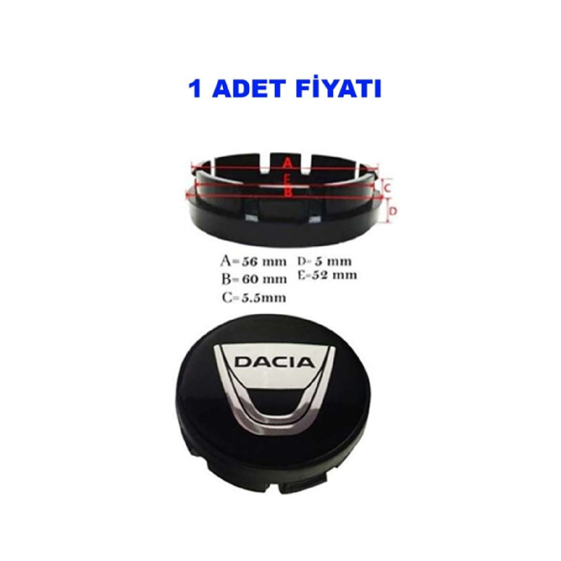 JANT GÖBEK ARMA 60-56 SİYAH DACIA