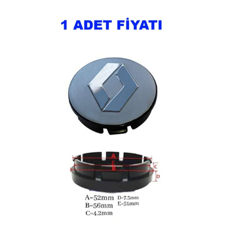 JANT GÖBEK ARMASI 56-52mm GRİ RENK RENAULT