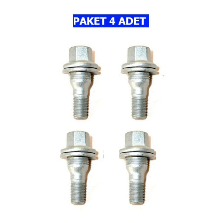4 adet BİJON CİVATASI ÇELİK JANT (AA.19) (12X1.25X17) 106 206 207 306 307 308 406 407 607 3008 207 307 C2 C3 C4 C5