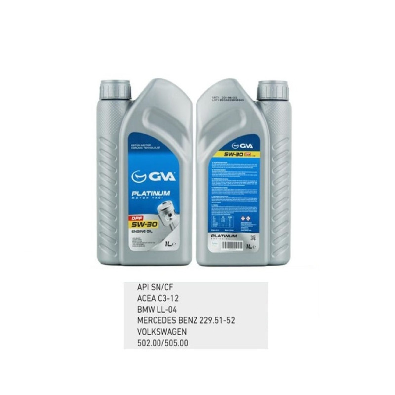 MOTOR YAĞI 5W30 1 LİTRE PLATİNUM PARTİKÜLLÜ DPF TAM SENTETİK API SN/CF