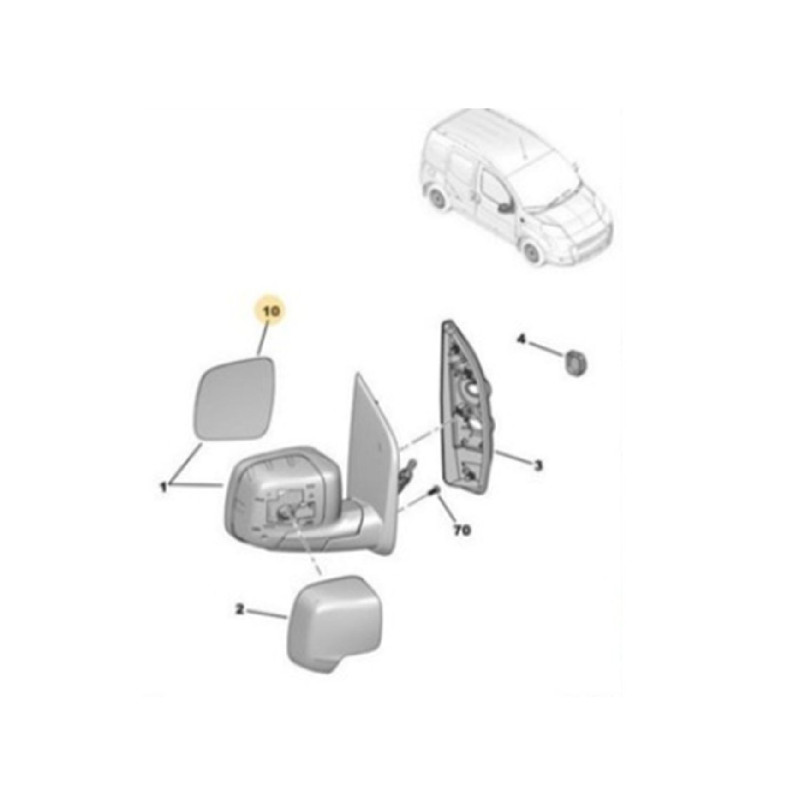 DYAN DİKİZ AYNA CAMI SOL ISITMASIZ FİORİNO BİPPER NEMO 07-