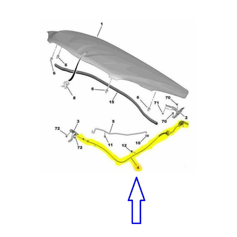 MOTOR KAPUT AÇMA TELİ PEUGEOT 301 CITROEN C-ELYSEE