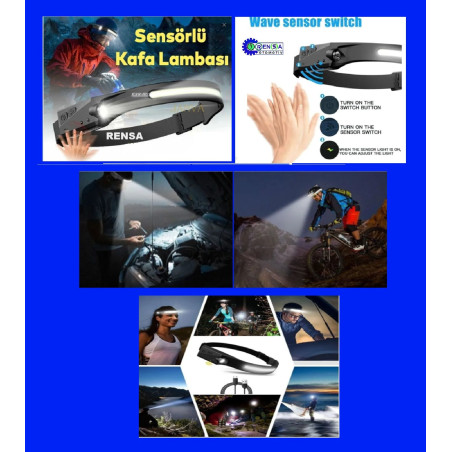 ÇOK AMAÇLI PROFÖSYONEL KAFA LAMBA FENER ŞARJLI BALIKÇI, BİSİKLET, ARAÇ TAMİR, KAMP, GEZİ VS.