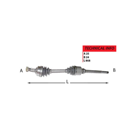 AKS SAĞ KOMPLE 868mm PARTRNER BERLINGO 1.9D 96-08