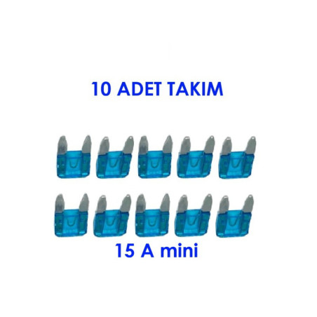 BIÇAK SİGORTA 15 AMPER MİNİ 10 ADET TAKIM