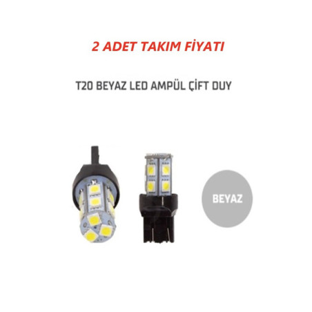 LED AMPÜL ÇİFT DUY BEYAZ T20 2 ADET TAKIM FİYATI OPEL ASTRA J RENAULT CLIO SYMBOL 13- HONDA CIVIC