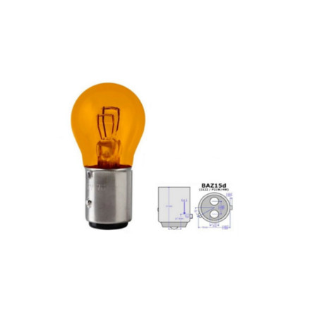 AMPUL ÇİFT DUY ŞAŞI TIRNAK TURUNCU P21 5W BAY15D 12V