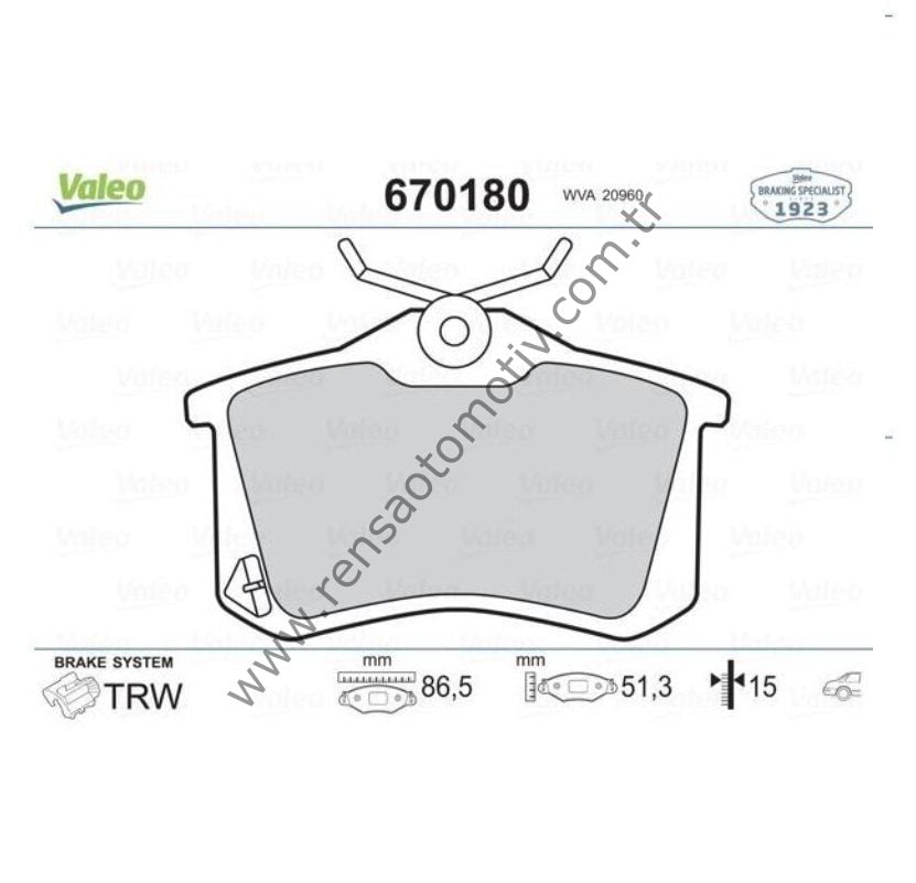 FREN BALATASI ARKA 307 308 TEPEE C4 BERLİNGO CLIO III FLUENCE MEGANE II CADDY GOLF IV PASSAT