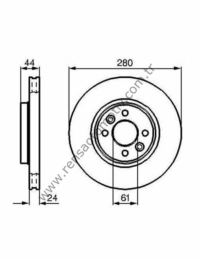 FREN DİSKİ ÖN TAKIM 4D 280mm LAGUNA I CLIO II III 05- KANGOO MEGANE I II 96- CAPTUR 12- DOKKER 12-