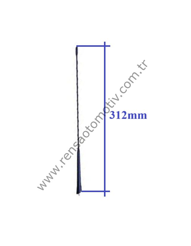 KISA SİYAH ANTEN UZUN TİP ( 6 mm ) PEUGEOT 107 207 307 CITROEN C1 C2 C3 C4 REN Clio