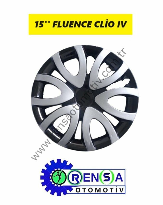 JANT KAPAK GRİ - SİYAH 15'' inç TAKIM (4 ADET) RENAULT FLUENCE CLİO IV