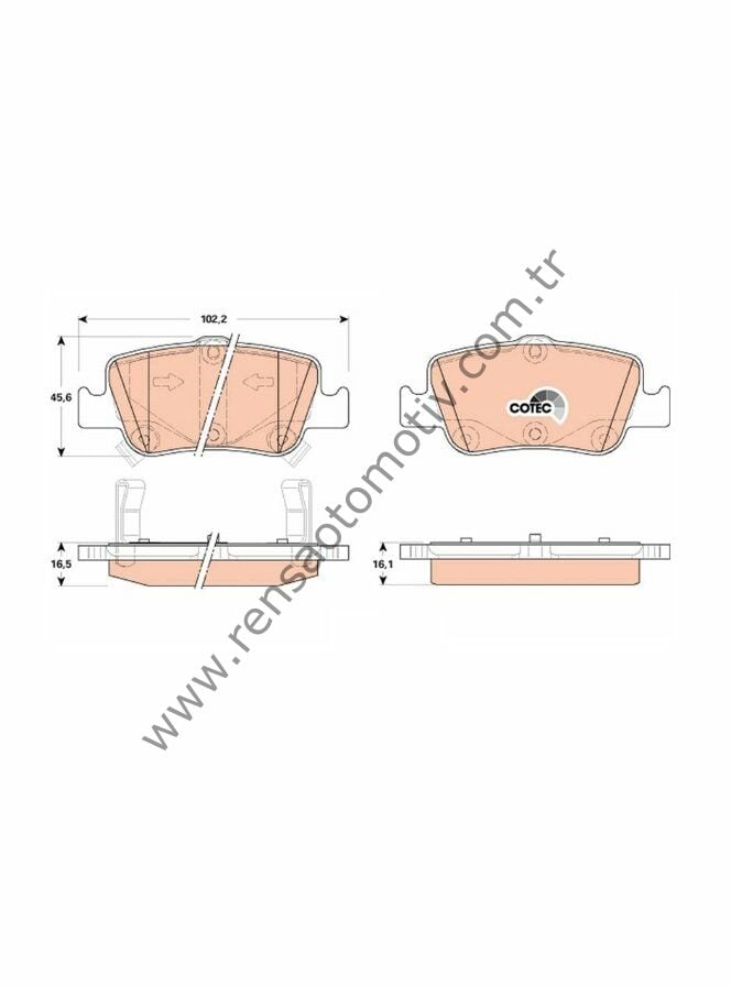 ARKA FREN BALATA TOYOTA AURIS COROLLA 1.33L 1.6L 1NR-FE 1ZR-FAE NRE180 ZRE181 ZRE185 12- 1.4L 1ND-