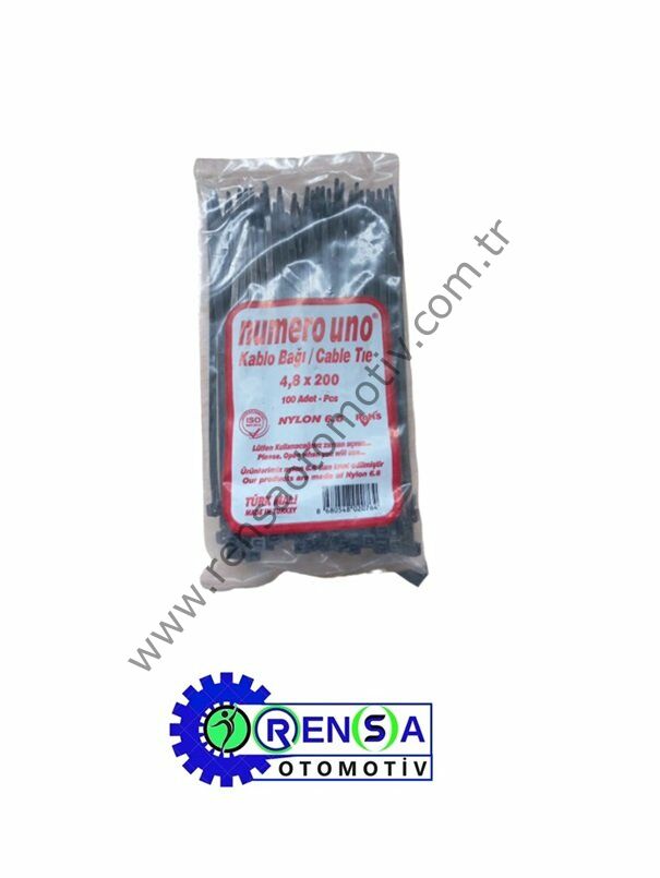 PLASTİK KELEPÇE SİYAH RENK PAKET 4.8x200 (PAKETİ 100 ADET)