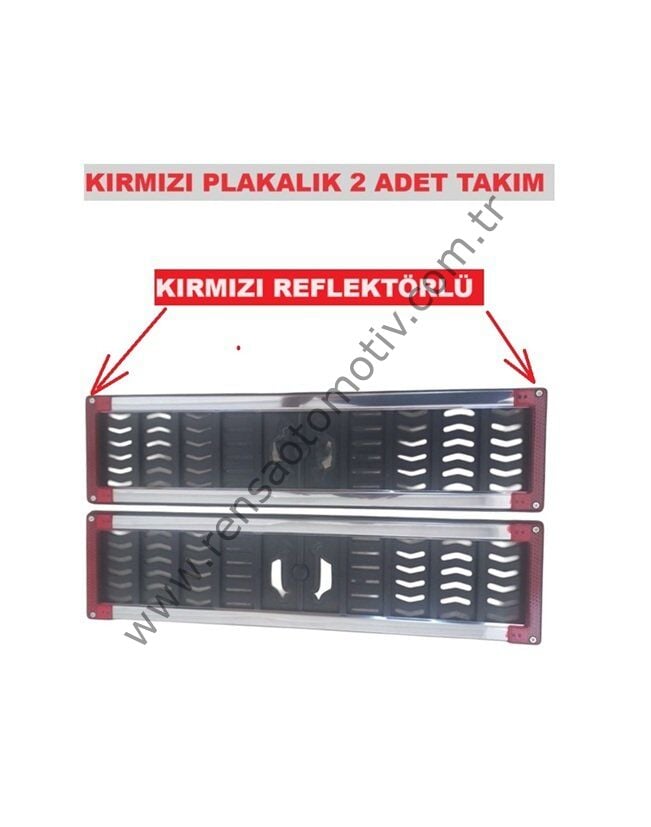 PLAKA ALTI PLAKALIK PLASTİK KROM KIRMIZI REFLEKTÖRLÜ 2 ADET 1 TAKIM
