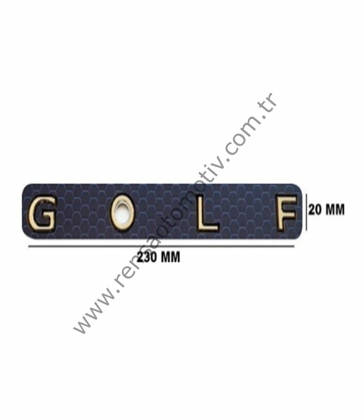 ARKA BAGAJ YAZI ''GOLF'' VOLKSWAGEN GOLF YM