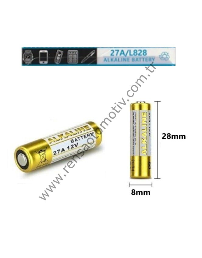 ALKALINE KEPENK KUMANDA PİL 27A 12V