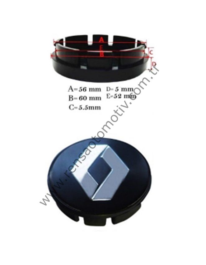 JANT GÖBEK ARMASI 56-60mm SİYAH RENK RENAULT