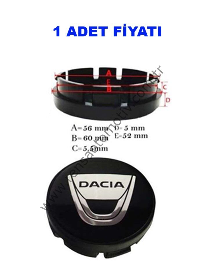 JANT GÖBEK ARMA 60-56 SİYAH DACIA