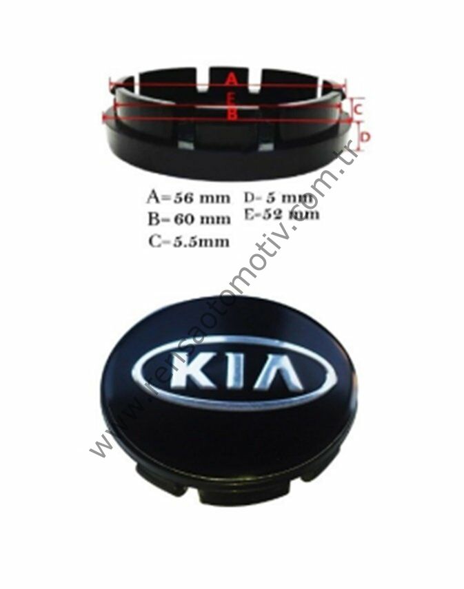 JANT GÖBEK ARMASI SİYAH RENK 56-60mm KIA