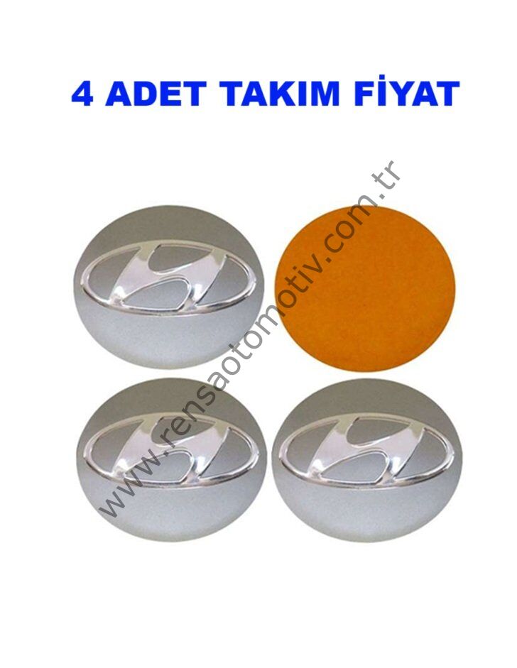 JANT GÖBEK ARMA GRİ RENK 56mm YAPIŞMA 4 ADET TAKIM HYUNDAI
