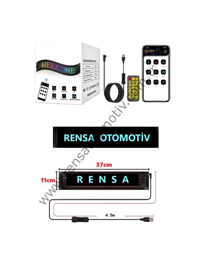 LED PANEL ELEKTRONIK KAYAN YAZI 37cm ARAÇ İŞ YERİ MİNİBÜS KAMYON