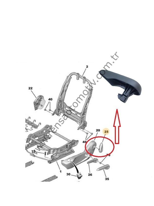 KOLTUK AYAR KOLU PEUGEOT 301 CITROEN C-ELYSEE 2012-