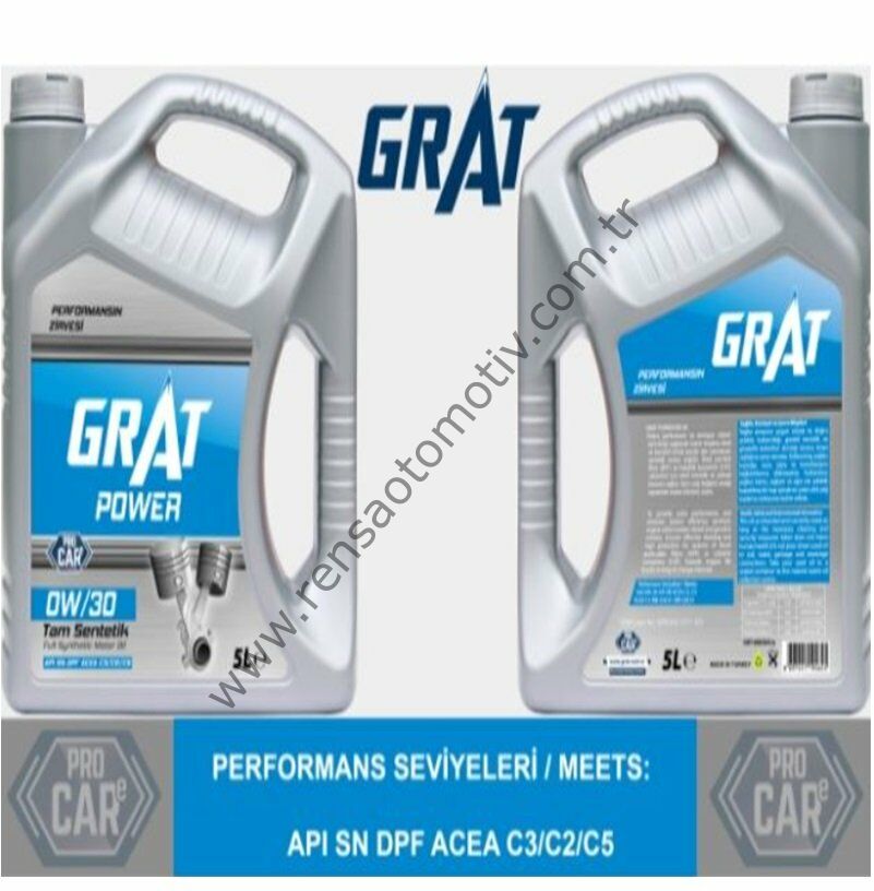 MOTOR YAĞI 0W30 5 LİTRE DPF PARTİKÜLLÜ TAM SENTETİK API SN DPF ACEA C3-16 / C2-16- / C5-16