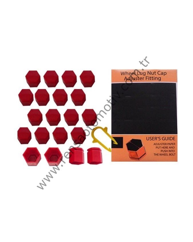 BİJON KAPAĞI KIRMIZI RENK Q22mm 20 ADET TAKIM