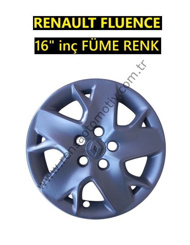 JANT KAPAK 16'' inç TAKIM (4 ADET) FÜME ÖZEL RENK RENAULT FLUENCE