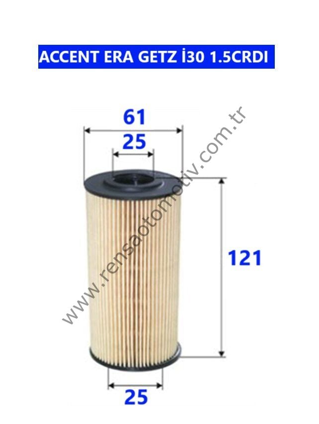 YAĞ FİLTRE UZUN ACCENT ERA 07-11 1.5 CRDI GETZ 06-10 1.5 CRDI İ30 08-11 1.6CRDI MATRIX 05-