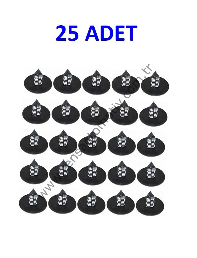 ÇAMURLUK DAVLUMBAZ KLIPS (PAKET 25 ADET) RENAULT CLIO KANGOO MEGANE R9 MASTER TRAFIC