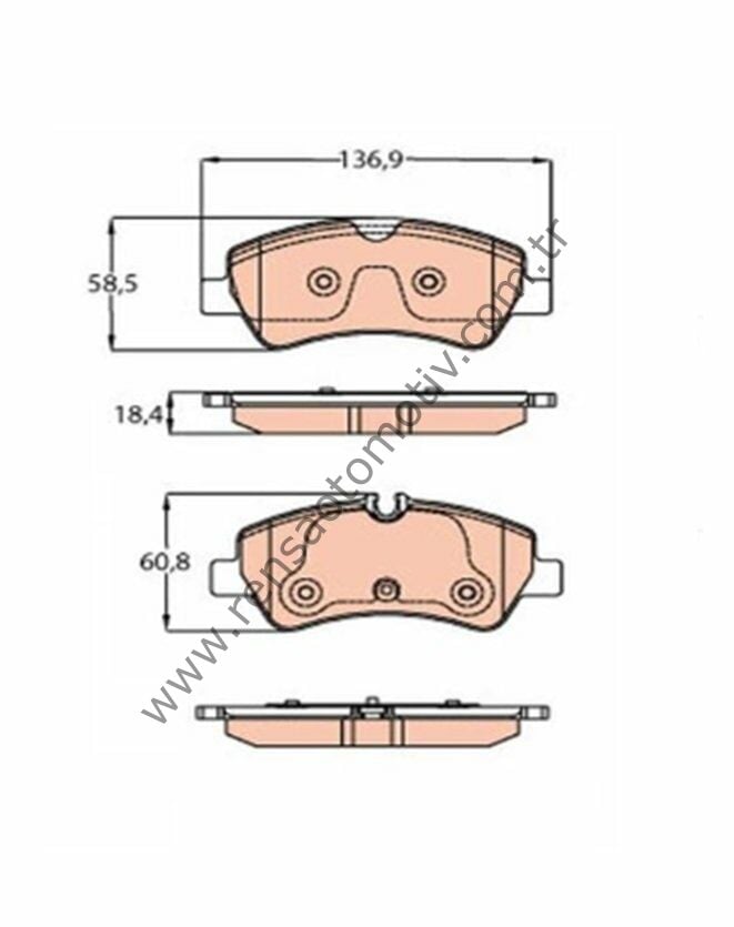 FREN BALATA ARKA FORD TOURNEO CUSTOM (V362) 2.2 TDCI 17.6mm 12-