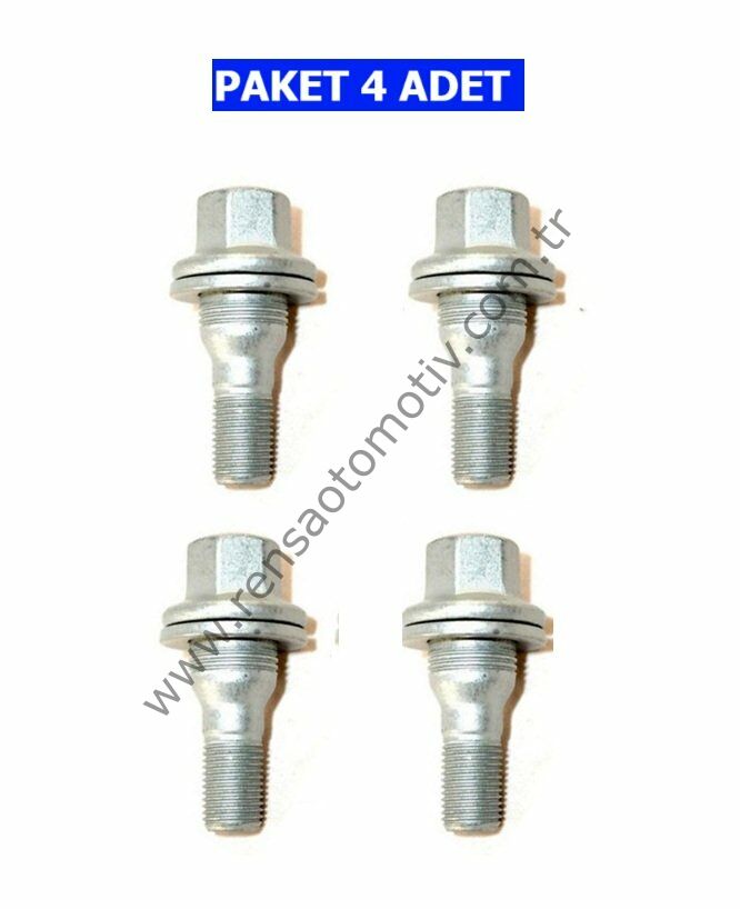 4 adet BİJON CİVATASI ÇELİK JANT (AA.19) (12X1.25X17) 106 206 207 306 307 308 406 407 607 3008 207 307 C2 C3 C4 C5