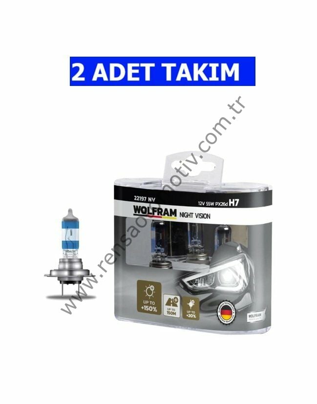 FAR AMPULU 12V H7 55 PX26d NIGHT VISION +150% FAZLA + 20% BEYAZ IŞIK