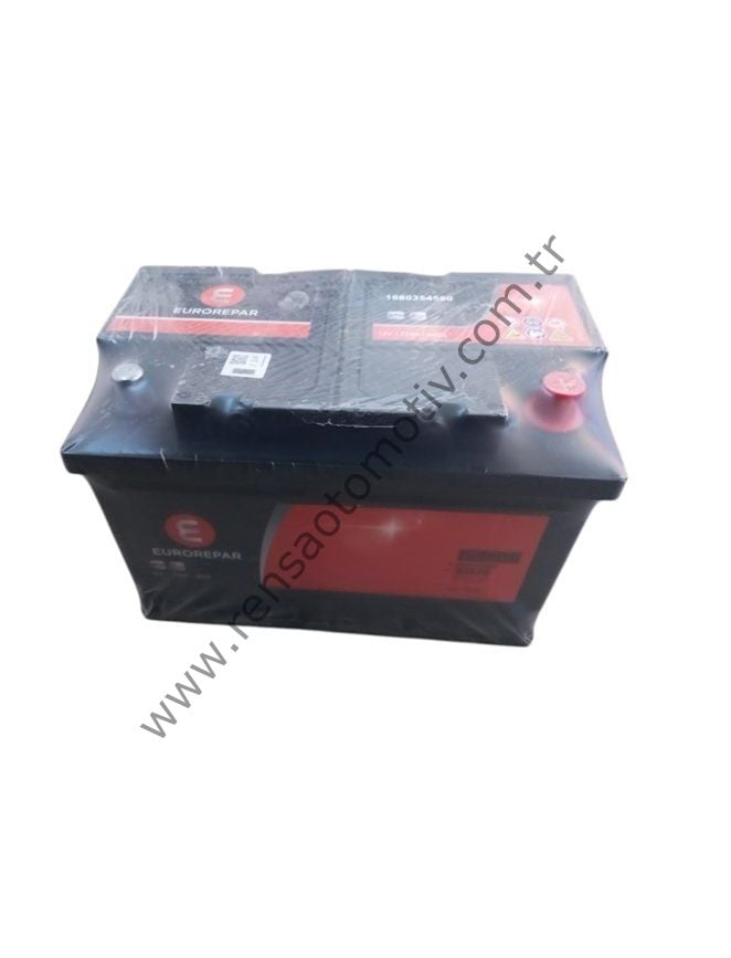 EUROREPAR AKÜ 72 AMPER STANDART 72AH 680A 278X175X175