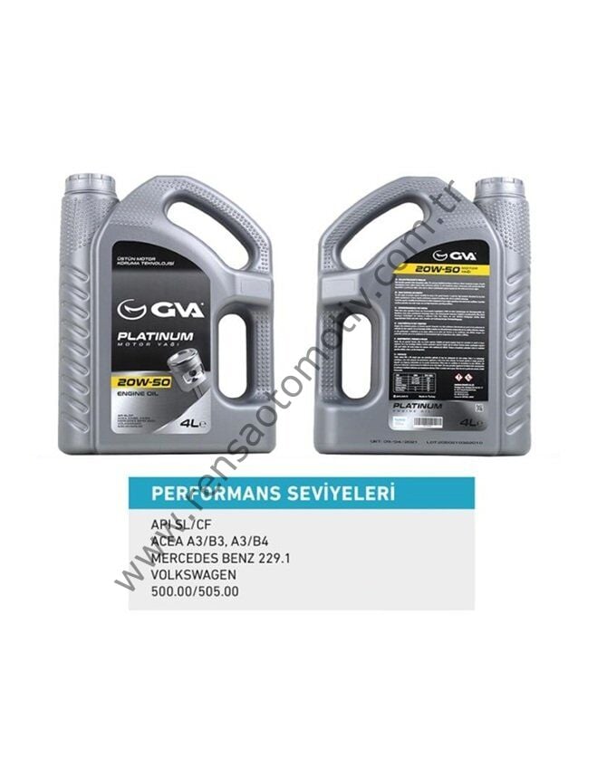 MOTOR YAĞI 20W50 4 LT PLATINUM MİNERAL API SL/CF