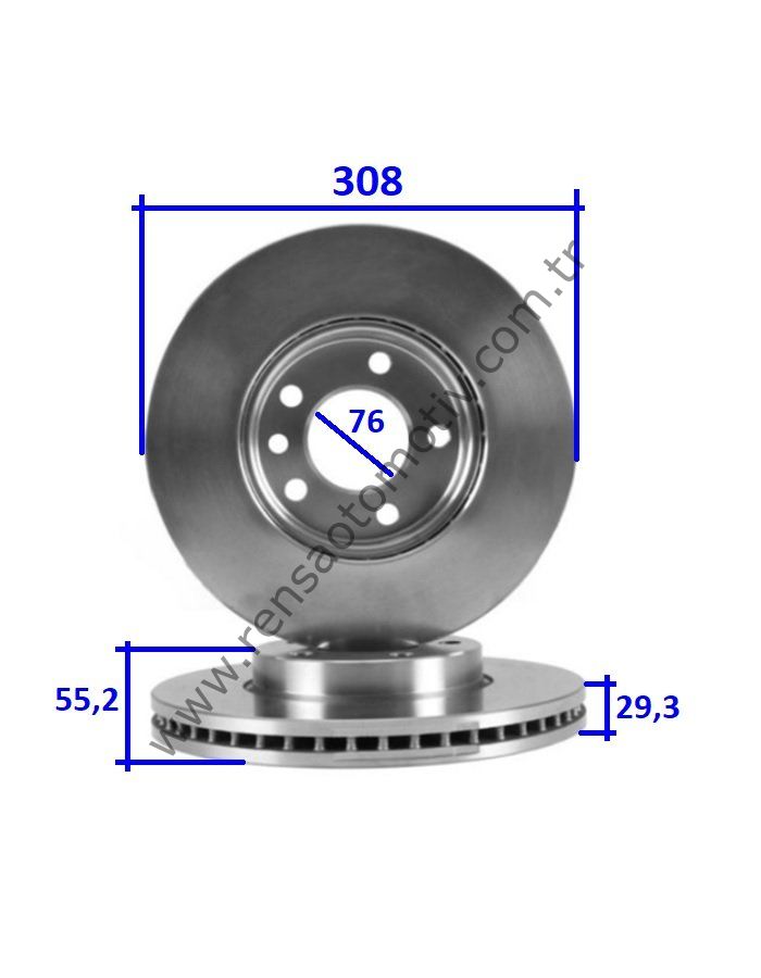 FREN DİSKİ ÖN HAVALI TAKIM 5 BJN 300x29.5x76x55.2 TRANSPORTER T5 03- TOUAREG 02- CRAFTER 06-