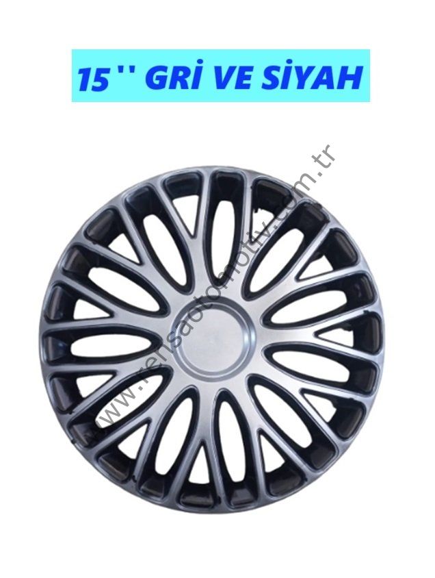 JANT KAPAK GRİ VE SİYAH 15'' TAKIM (4 ADET)