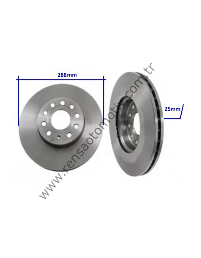 FREN DİSKİ ÖN HAVALI TAKIM 288X25X9 GOLF V 03-08 VI 08-12 JETTA III 05- CADDY III 04- SCIROCCO 08-