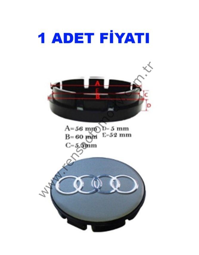 JANT GÖBEK ARMASI GRİ RENK 56-60mm AUDI