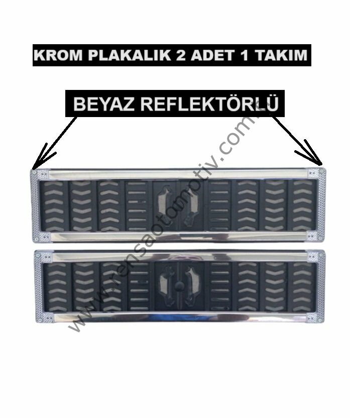 PLAKA ALTI PLAKALIK PLASTİK KROM BEYAZ REFLEKTÖRLÜ 2 ADET 1 TAKIM